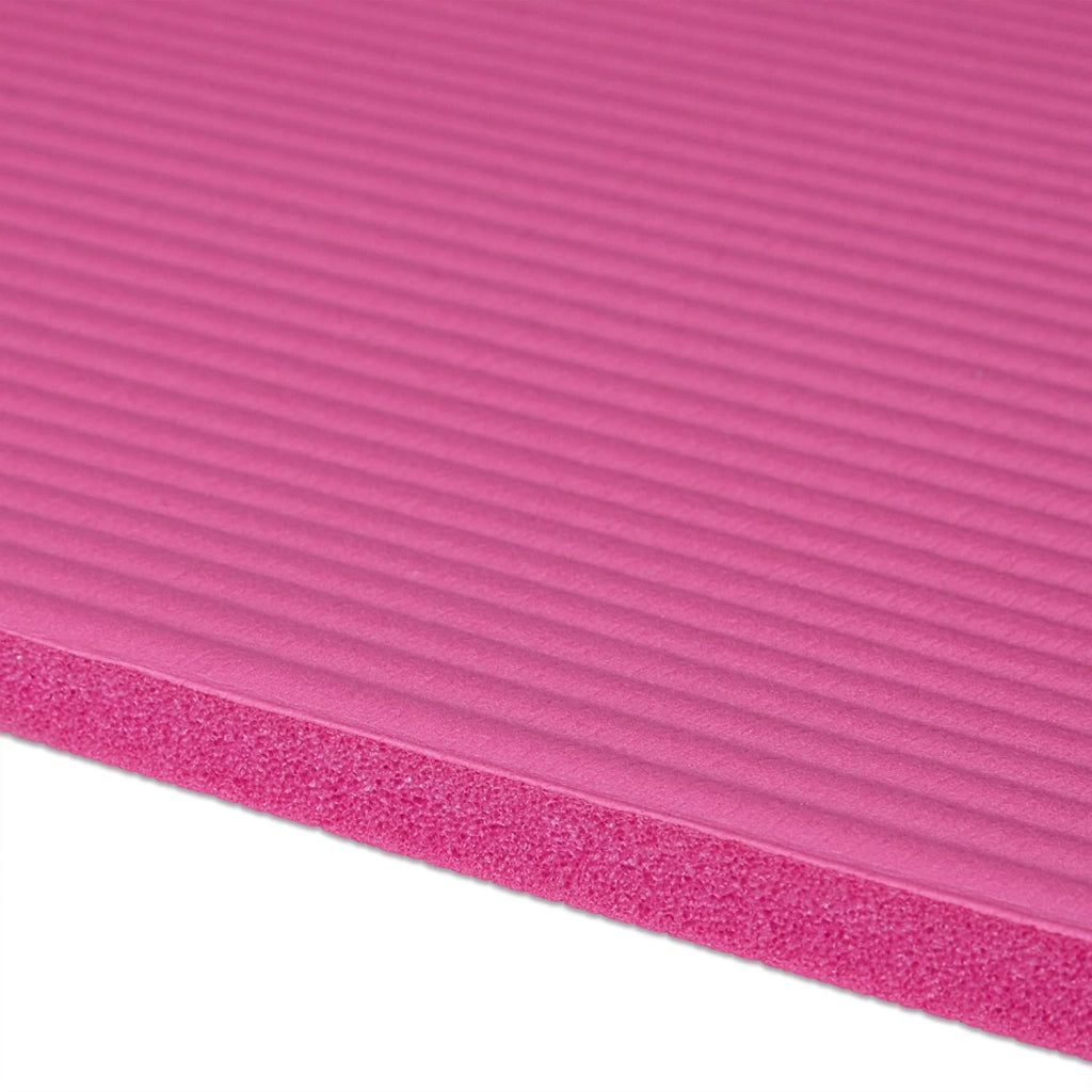 Tappetino yoga in gomma spessa 1 cm con tracolla per ginnastica pilates aerobica rosa 13_0002843_7