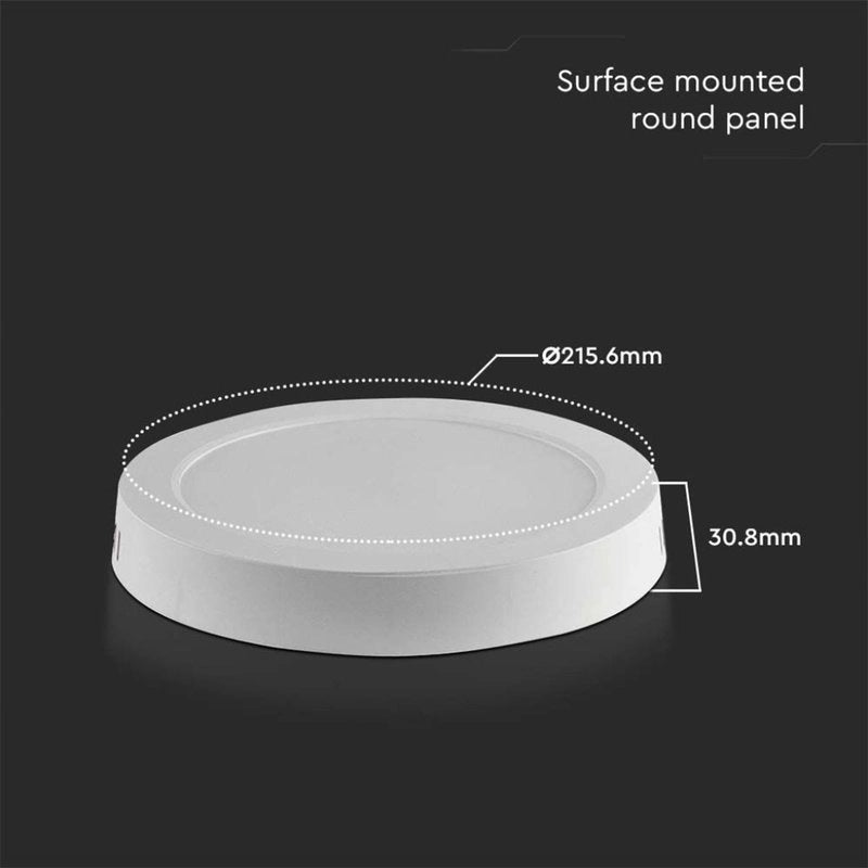 Plafoniera Pannello Led Slim Montaggio a Plafone Rotondo 18W 1980LM 3000K SKU-7876