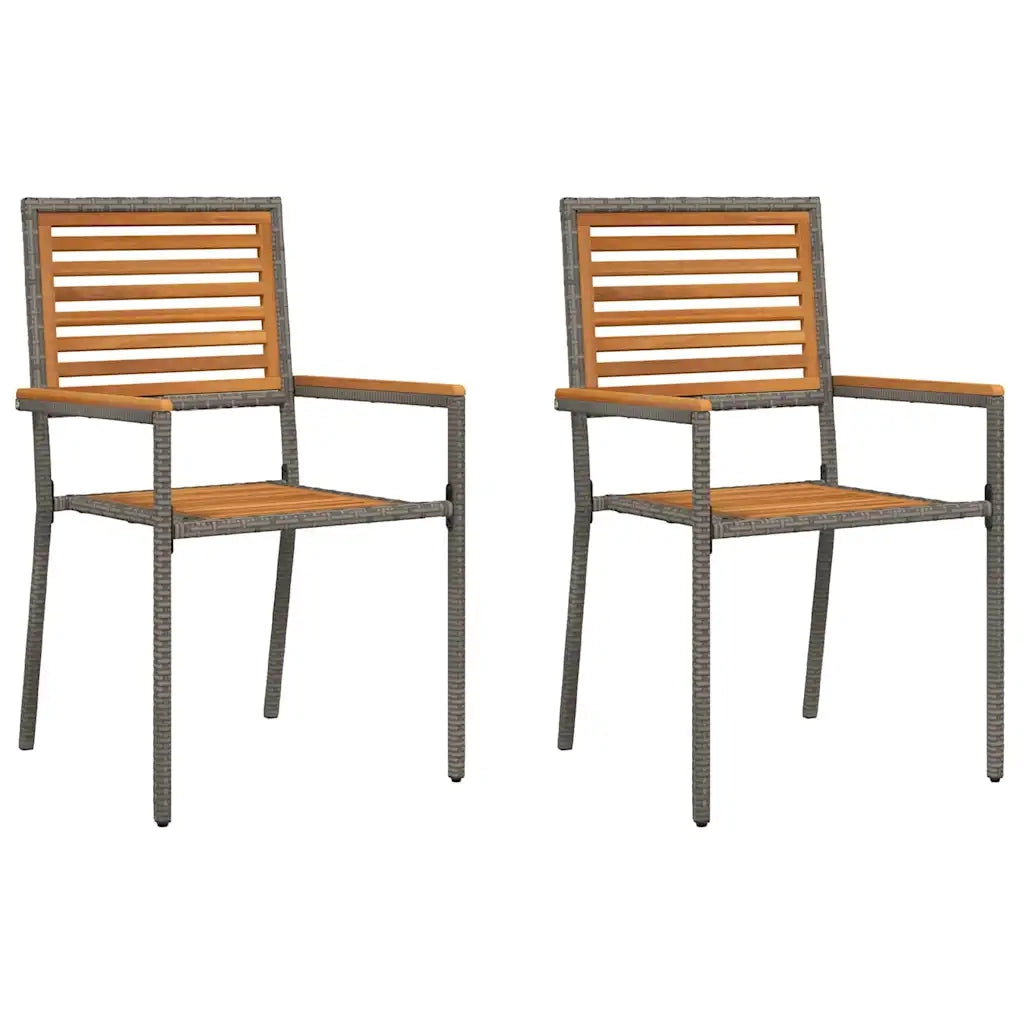 Sedie impilabili da giardino 2 pcs Marrone e Grigio 42006823