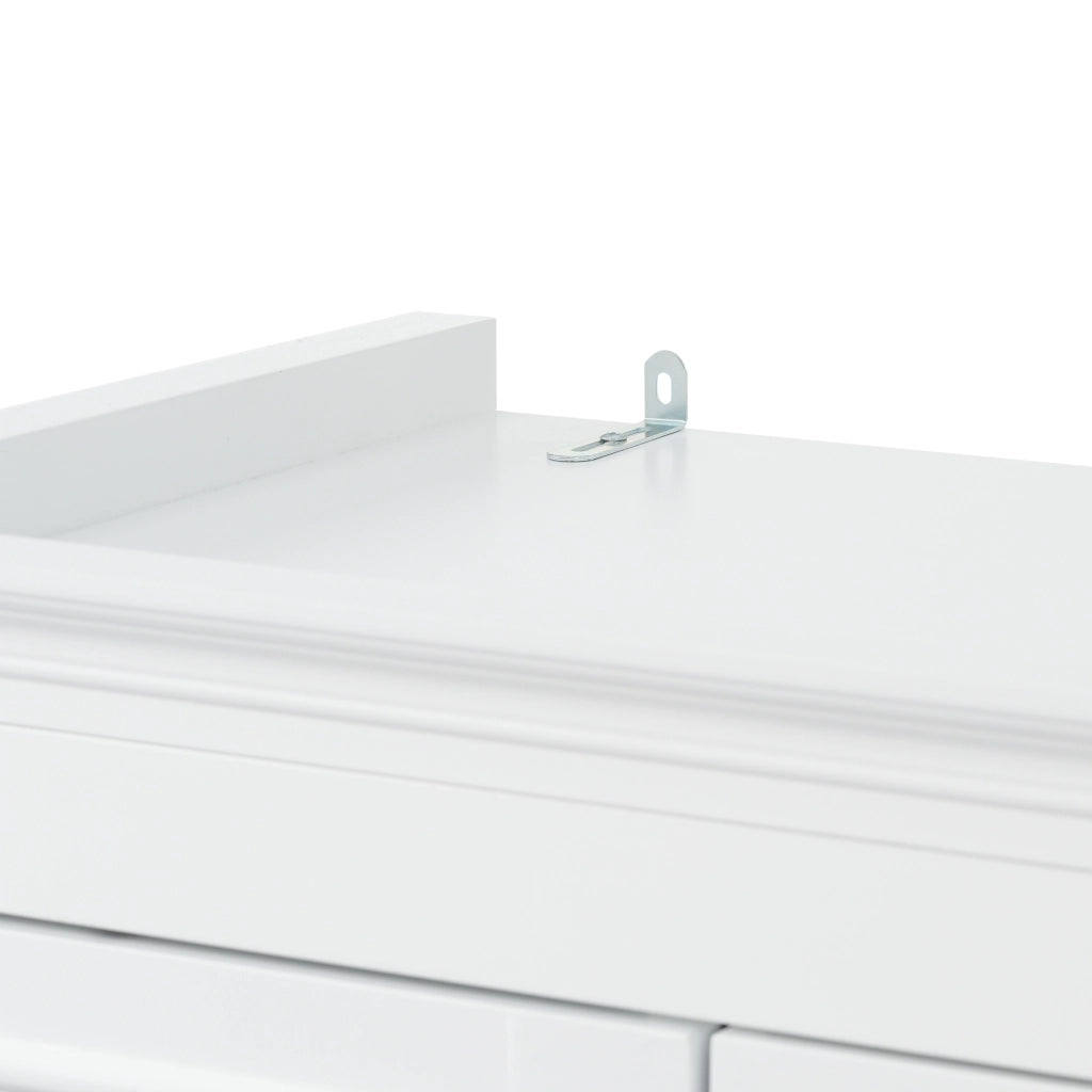 Mobile bagno alto 60x40x180 cm in MDF con ante doppie, cassetto centrale e ripiani regolabili, bianco