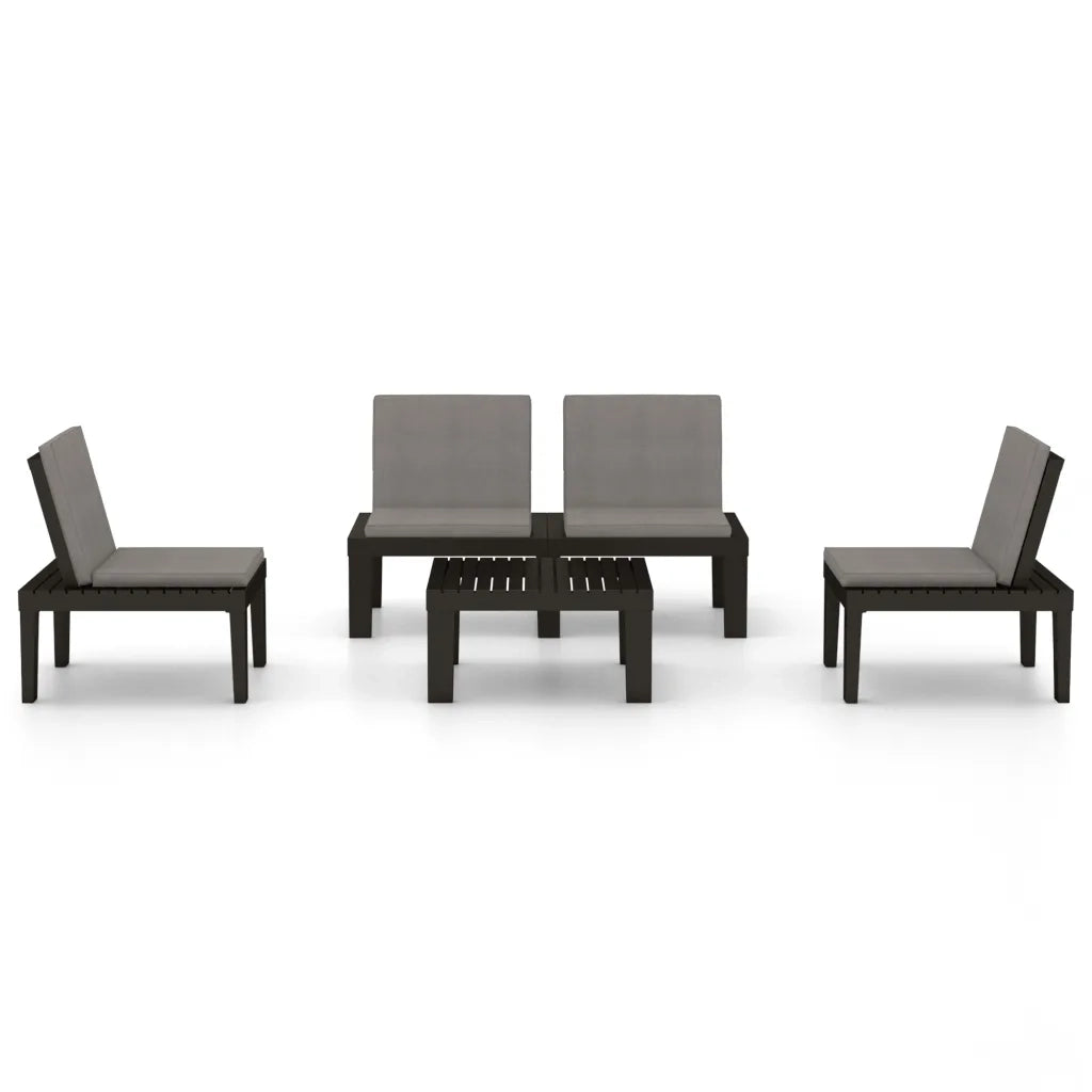 Set Divani da Giardino con Cuscini 4 pz in Plastica Grigio 3059830