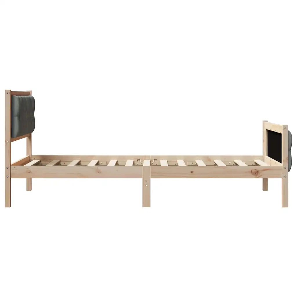 Struttura del letto Grigio scuro 90 x 190 cm Pino massello