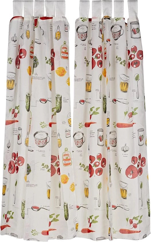Set di 2 tende - Cucina - Colore vino - 100x140 cm