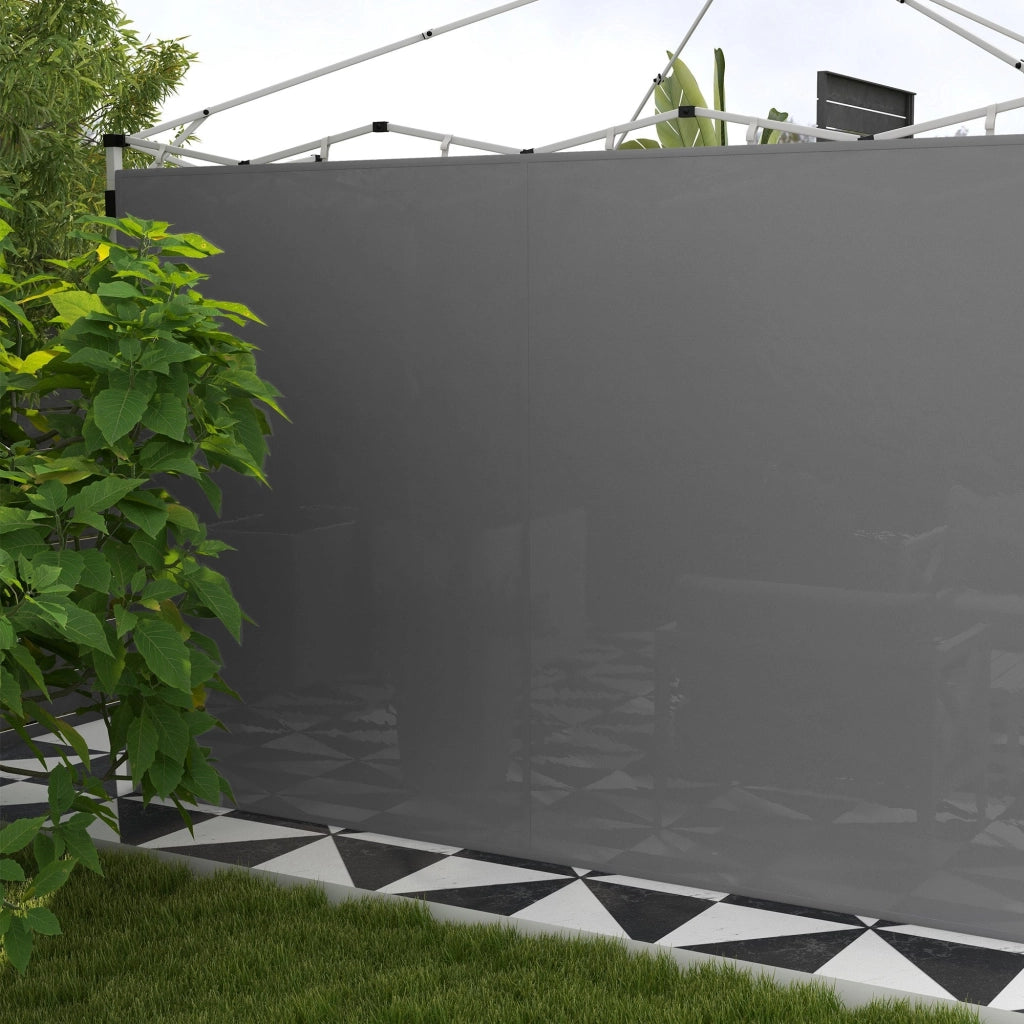 Pareti Gazebo 3x3 e 3x6 m in Tessuto Oxford Grigio con Chiusure ad Anello e a Gancio