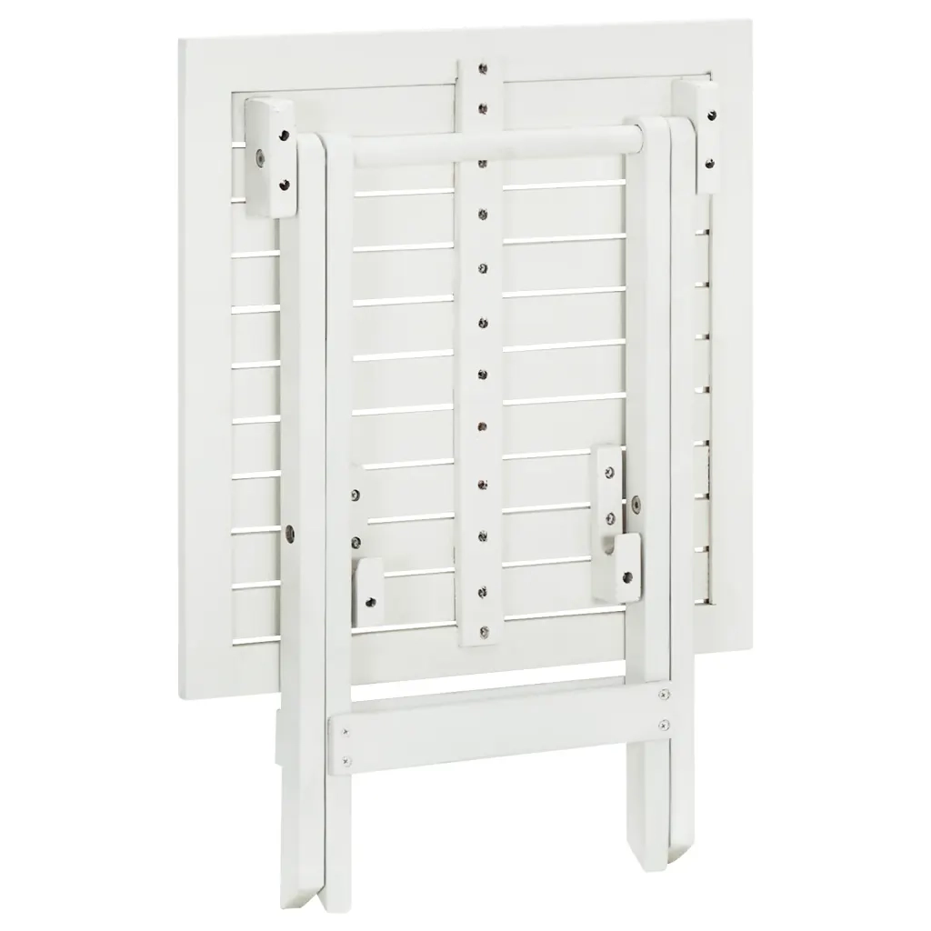 Tavolino da Giardino | Tavolo da Bistrot Bianco 46x46x47cm in Legno Massello di Acacia