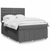 Giroletto a Molle con Materasso Grigio Scuro 140x200cm Tessuto 3294006