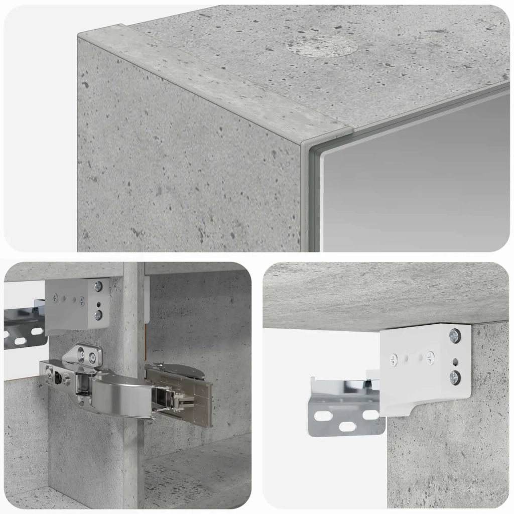Mobiletto per specchio da bagno con lo scaffale Grigio cemento