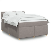 vidaXL Giroletto a Molle con Materasso Tortora 140x190 cm in Tessuto