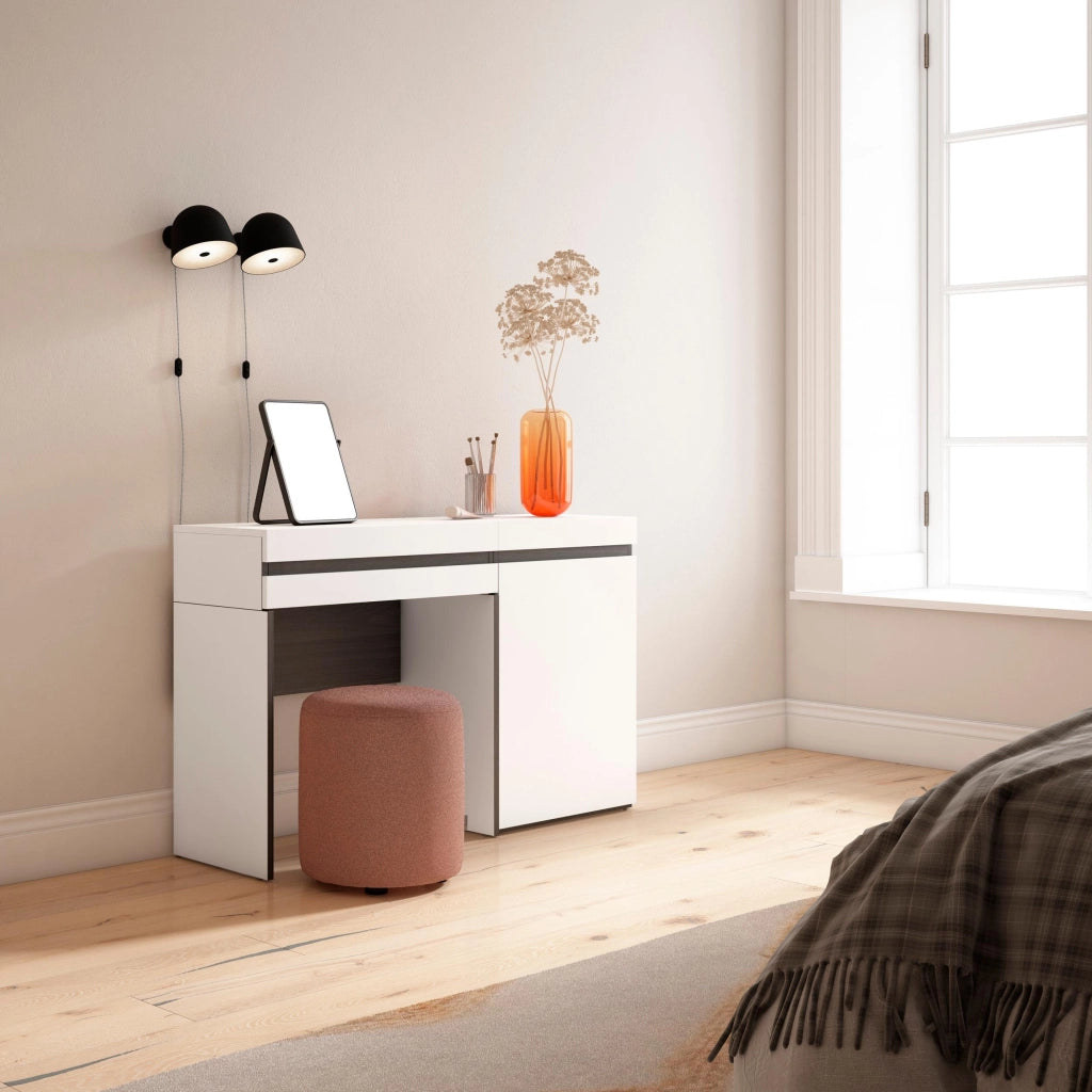 Tavolo da toeletta, 121x35x75cm, Con cassetto, Camera da letto, Bianco RF3452