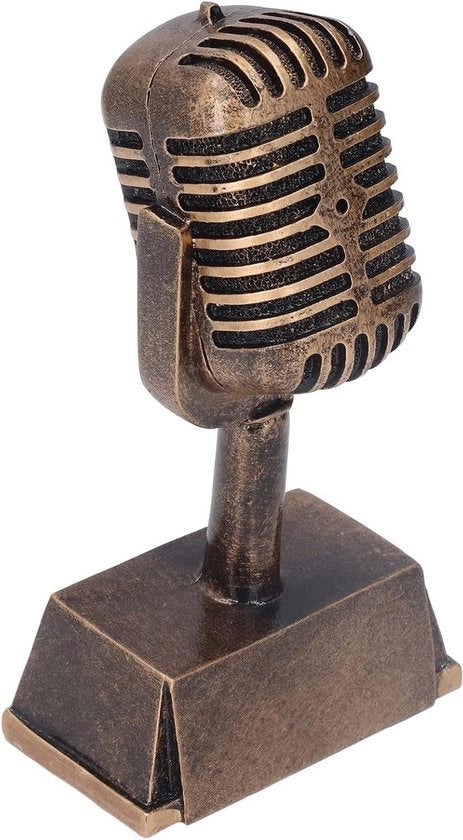 Premio Trofeo Tavolo Decorazione Retro Microfono - Decorazione per Competizione - 20 cm Lungo