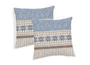 Coppia Cuscini Arredo Imbottiti 40x40 Disegno Maglia Colore Blu