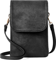 Borsa a tracolla con cinturino unico - supporto per smartphone - tas per donna - portafoglio - più tasche - con cinturino a regolazione - mini - nero