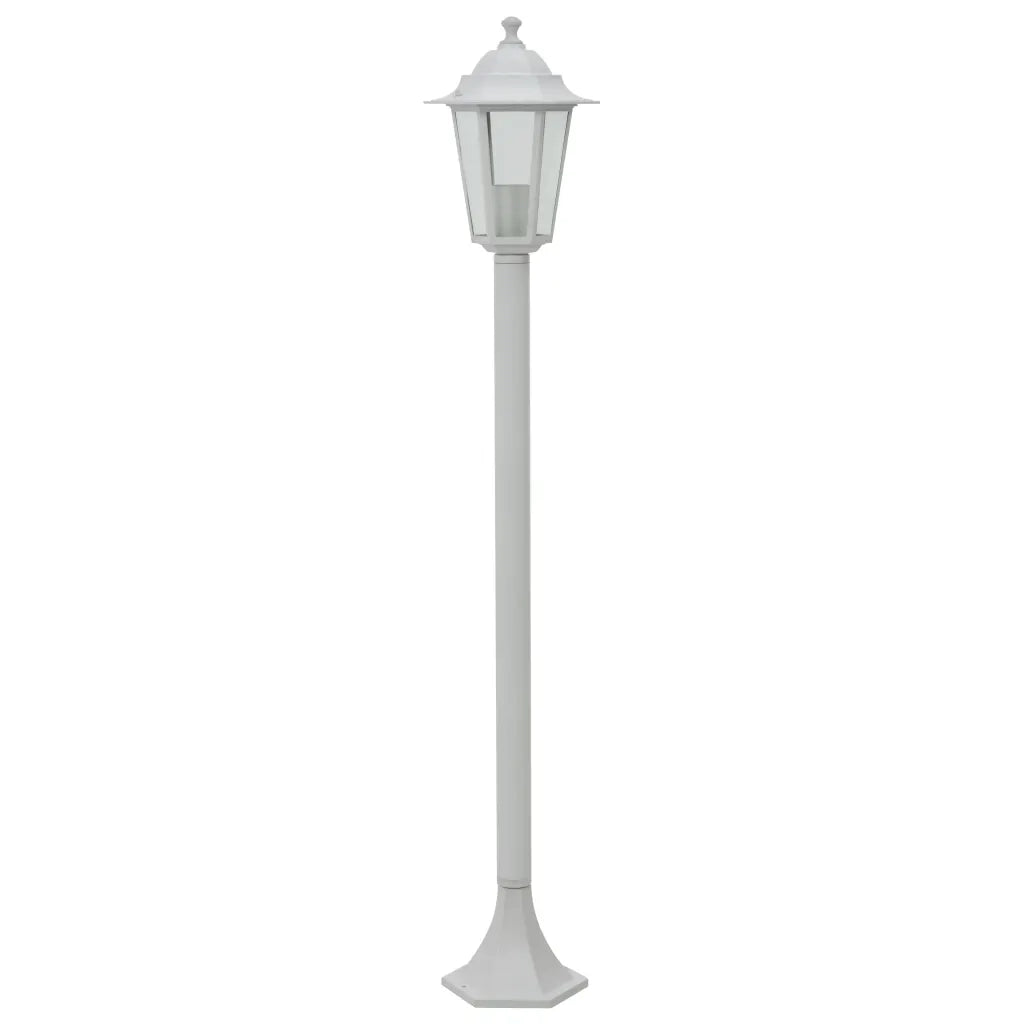 Set di 6 luci da giardino funzionali con paletto 110 x 19 cm alluminio bianco 02_0045891