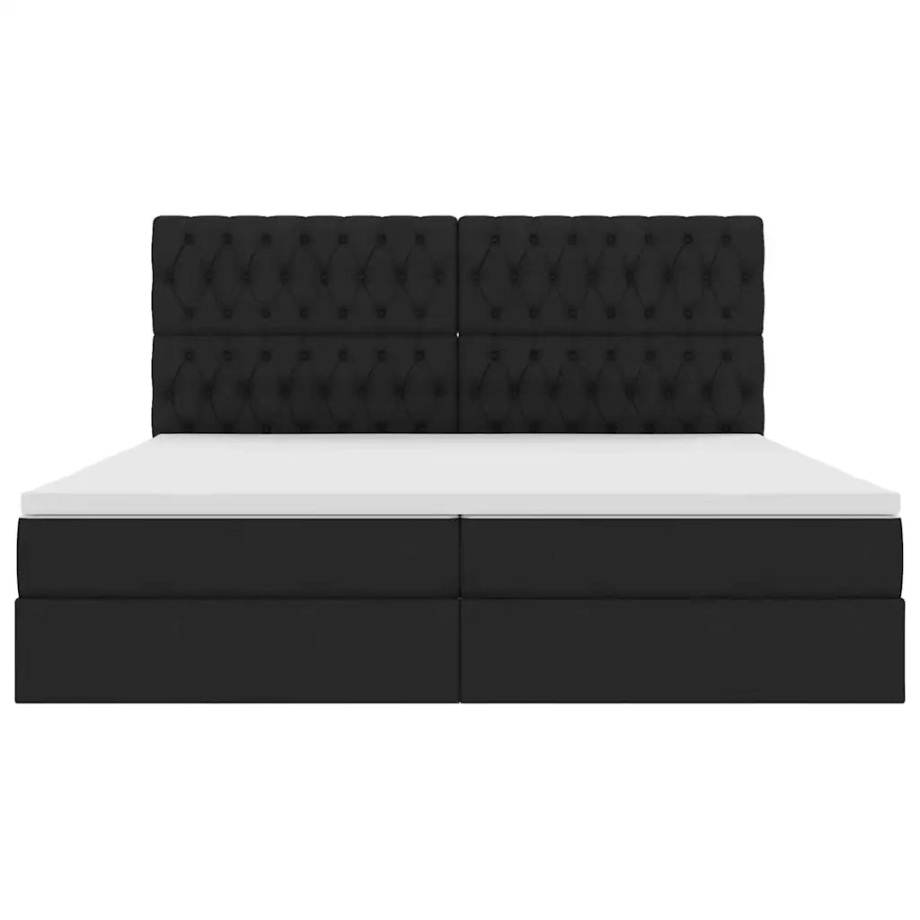 Letto con contenitore e LED Nero 200 x 200 cm Poliestere 3372503