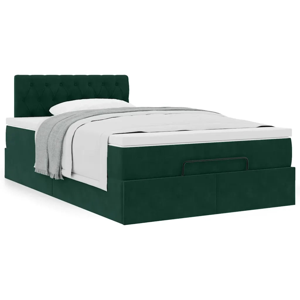 Struttura Letto Pouf con Materasso 120x200 cm Velluto 3311840