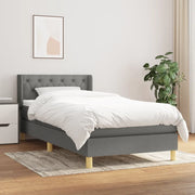 Giroletto a Molle con Materasso-Struttura Letto Grigio Scuro 80x200 cm Tessuto 280140