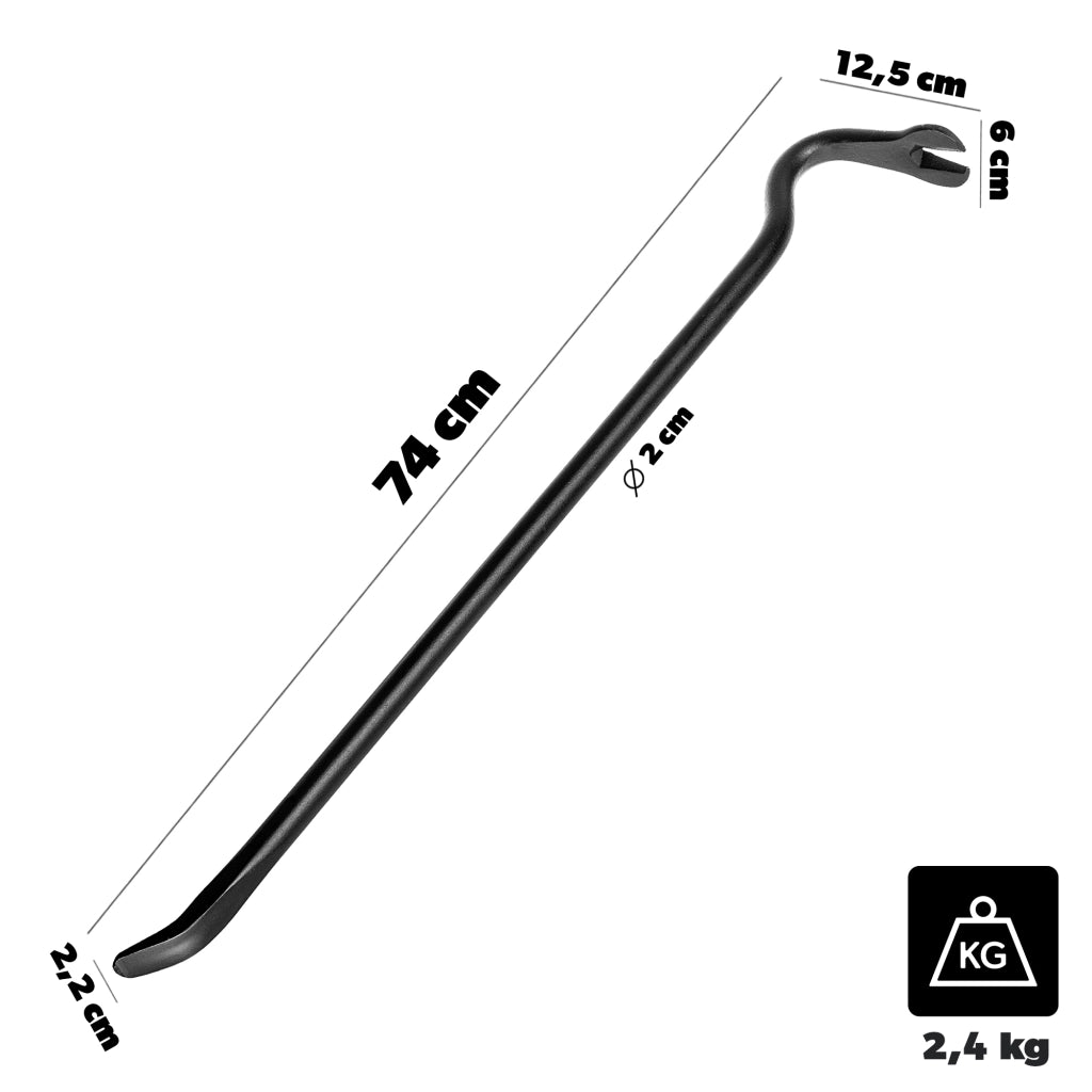KADAX Forged Bent Crowbar 700 Mm Breszka Brecha Estrattore di chiodi per costruzioni