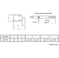 Maniglia su rosetta tonda SAGUATTI  251/50AQ in alluminio argento lucido