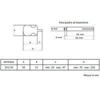 Maniglia su rosetta tonda SAGUATTI  251/50CQ in alluminio bronzo lucido
