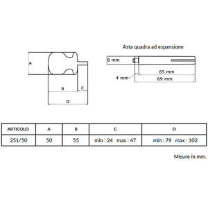 Maniglia su rosetta tonda SAGUATTI  251/50CQ in alluminio bronzo lucido
