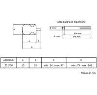 Maniglia su rosetta tonda SAGUATTI  251/50FQ in alluminio oro satinato