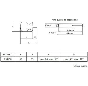 Maniglia su rosetta tonda SAGUATTI  251/50FQ in alluminio oro satinato