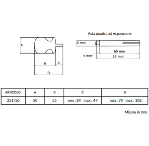 Maniglia su rosetta tonda SAGUATTI  251/50IQ in alluminio marrone opaco