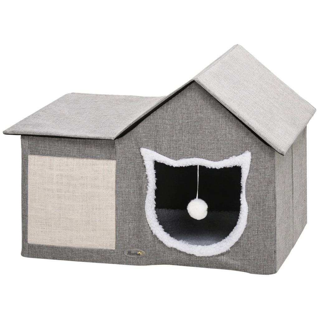 Casetta per Gatti con Zona Graffi ¨C zephmum ¨C 65x41x45.5 cm