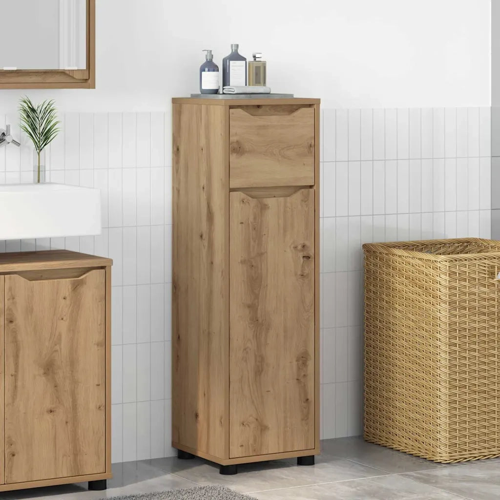 Mobile da Bagno con porta Rovere artigianale 30,5 x 30 x 101 cm