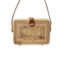 Borsetta rettangolare vimini intrecciato tracolla simipelle cm 18.5 x 12.5 12 pz