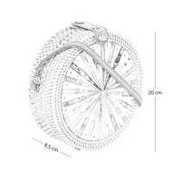Borsetta rotonda in vimini intrecciato tracolla simipelle cm 20 x 8.5 12 pezzi