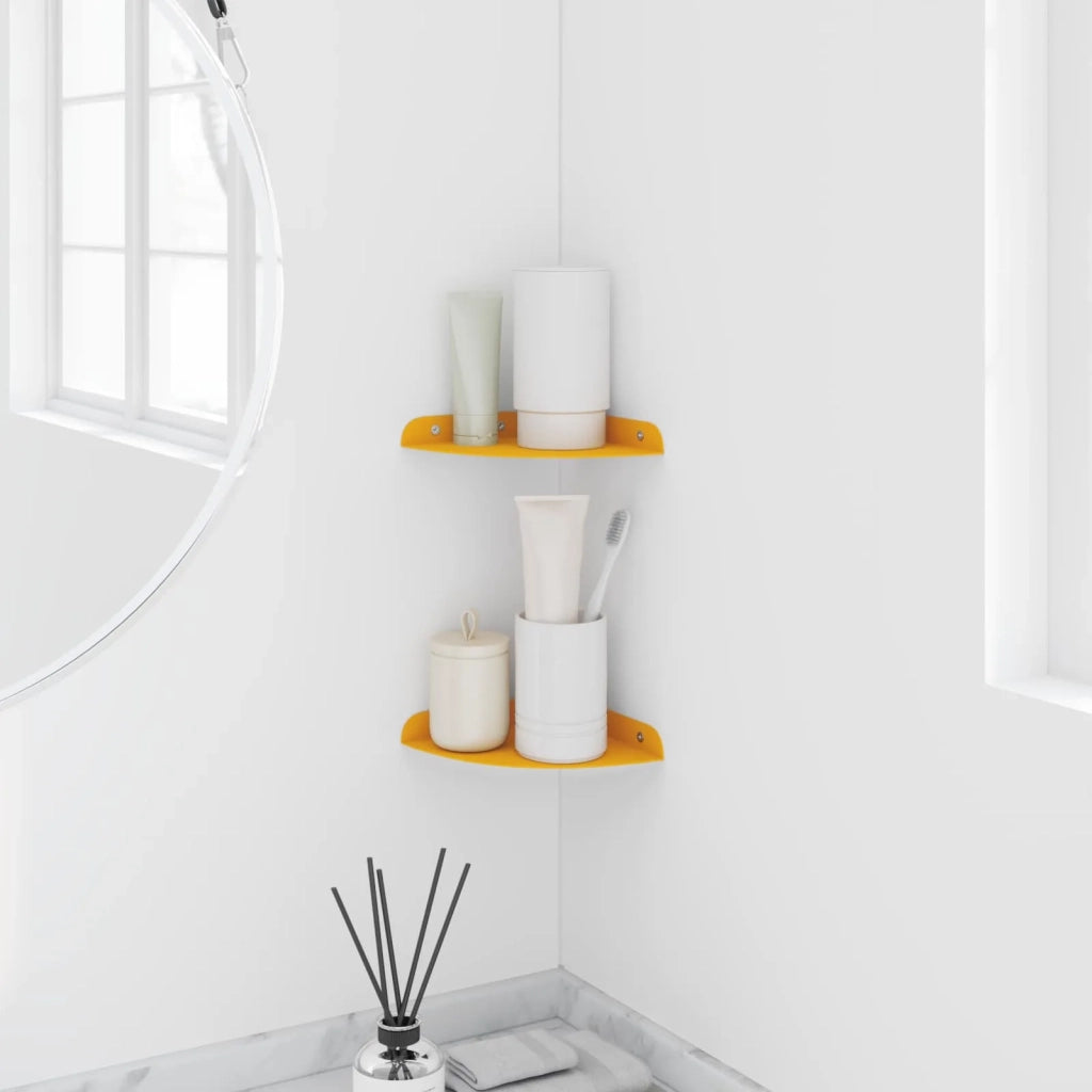 2 pz Mensola | Ripiano | Scaffale sospesa Giallo senape 15 x 15 x 2 cm