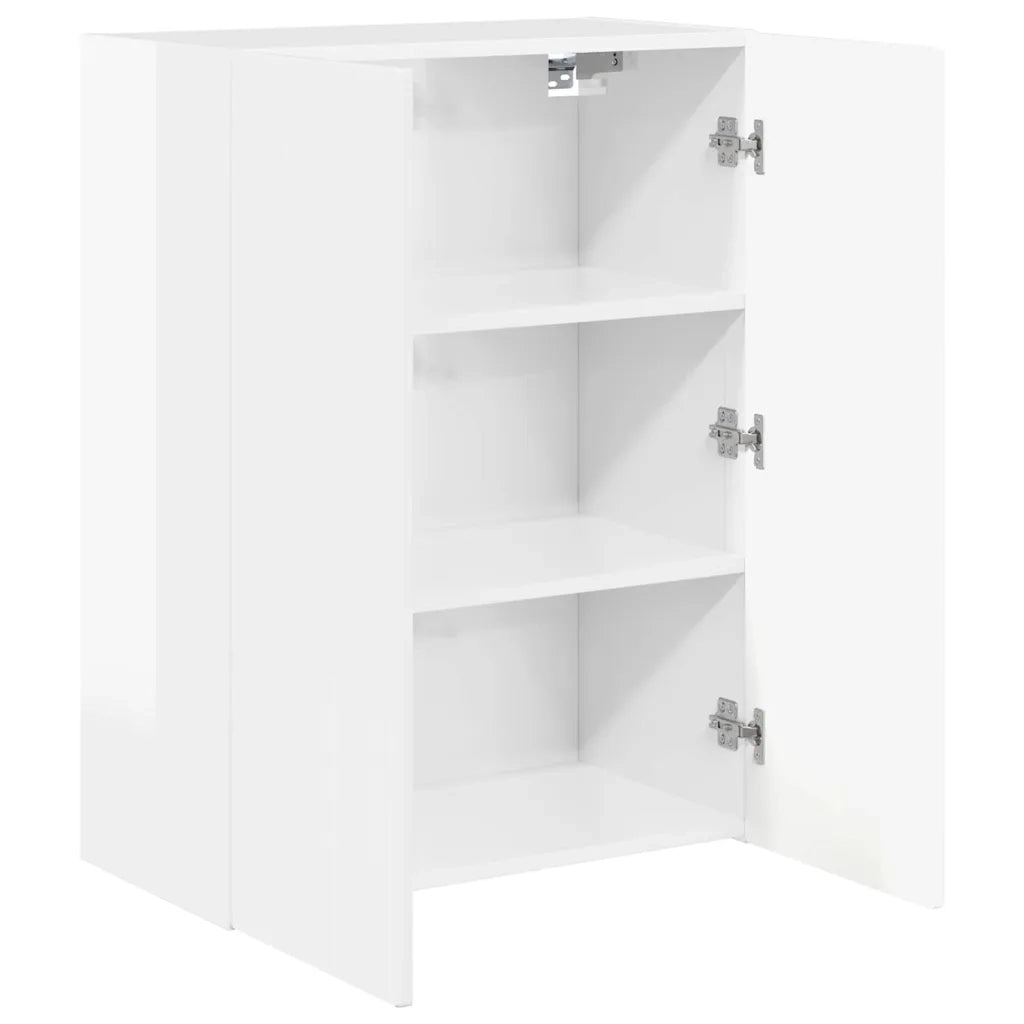 Mobile TV da parete-Mobile TV a Muro-Credenza TV Bianco Lucido 59,5 x 31 x 80 cm