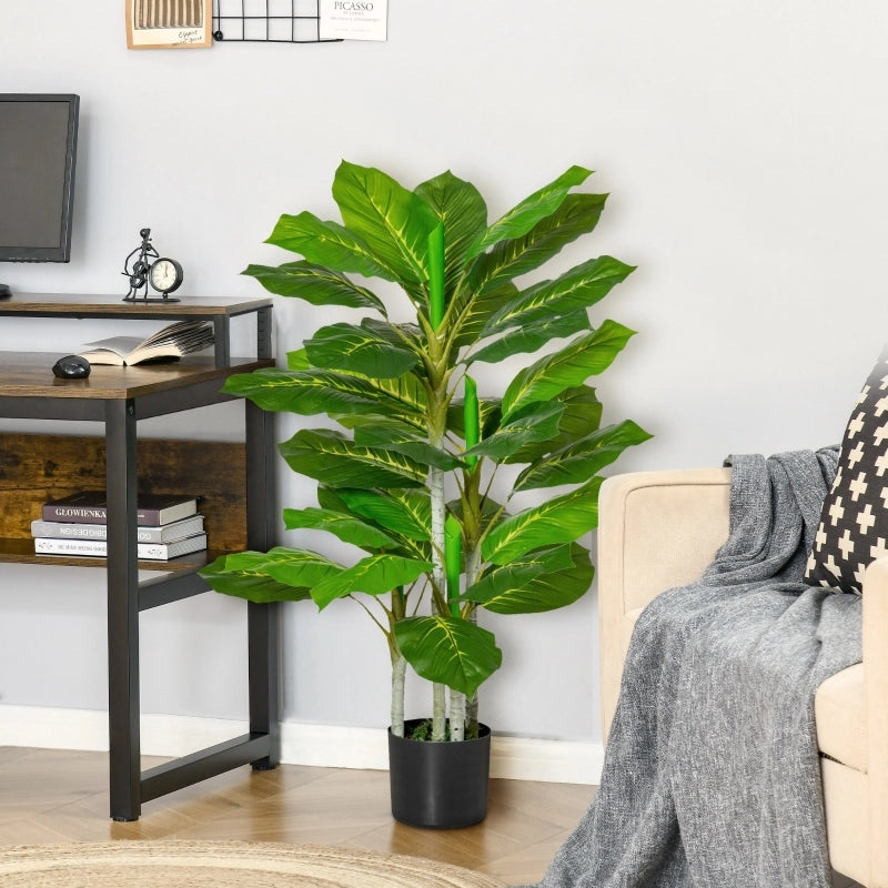 Albero artificiale da 95 cm, pianta artificiale con 33 foglie, vaso per soggiorno