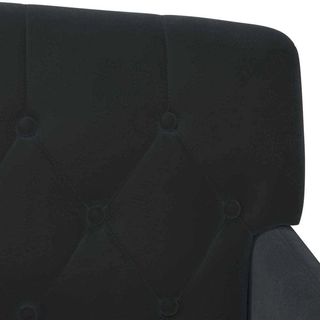 Loveseat con bottoni imbottiti Nero 111 x 65 x 79 cm Velluto 42041849