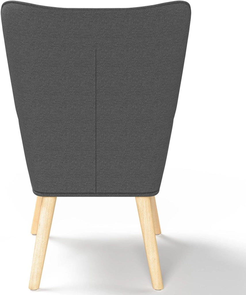 Poltrona scandinava IVAR con poggiapiedi in grigio antracite