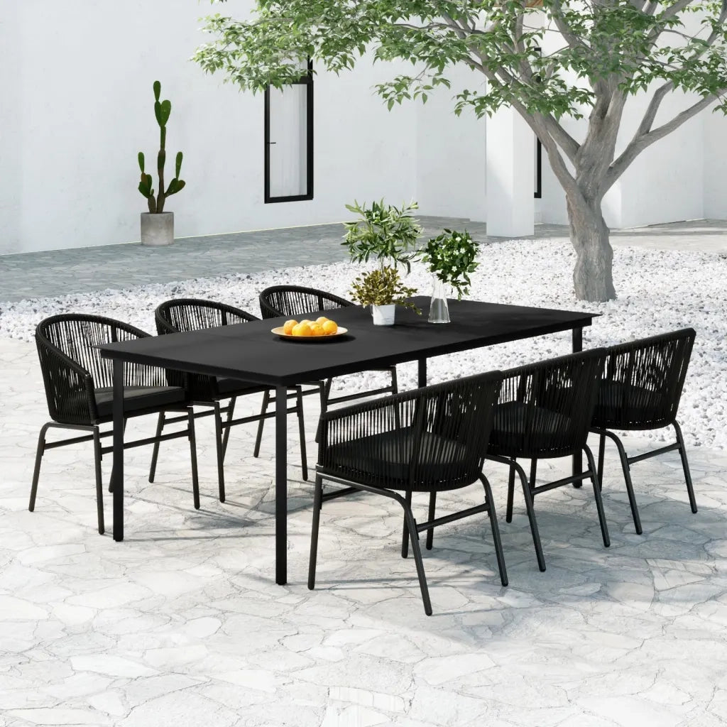 Set da Pranzo da Giardino 7 pz Nero cod mxl 42012