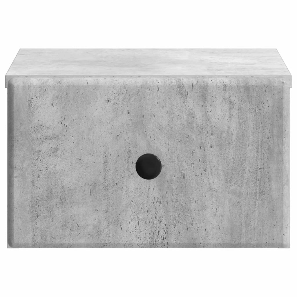 Set di 2 Comodini | Armadio da Notte | Mobiletto da notte a muro con cassetto Grigio Cemento