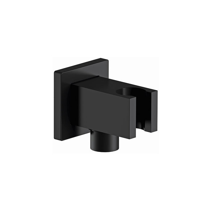 Presa acqua e supporto quadrato in ottone nero opaco