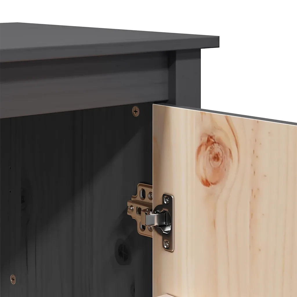Credenza-Buffet-Armadio da cucina Grigia 83x41,5x100 cm in Legno Massello di Pino 494653