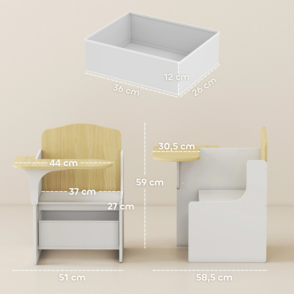 Scrivania per bambini con sedia e ripiano ¨C Minimal ¨C bianco