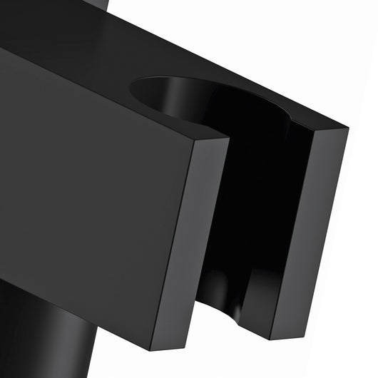Presa acqua e supporto quadrato in ottone nero opaco