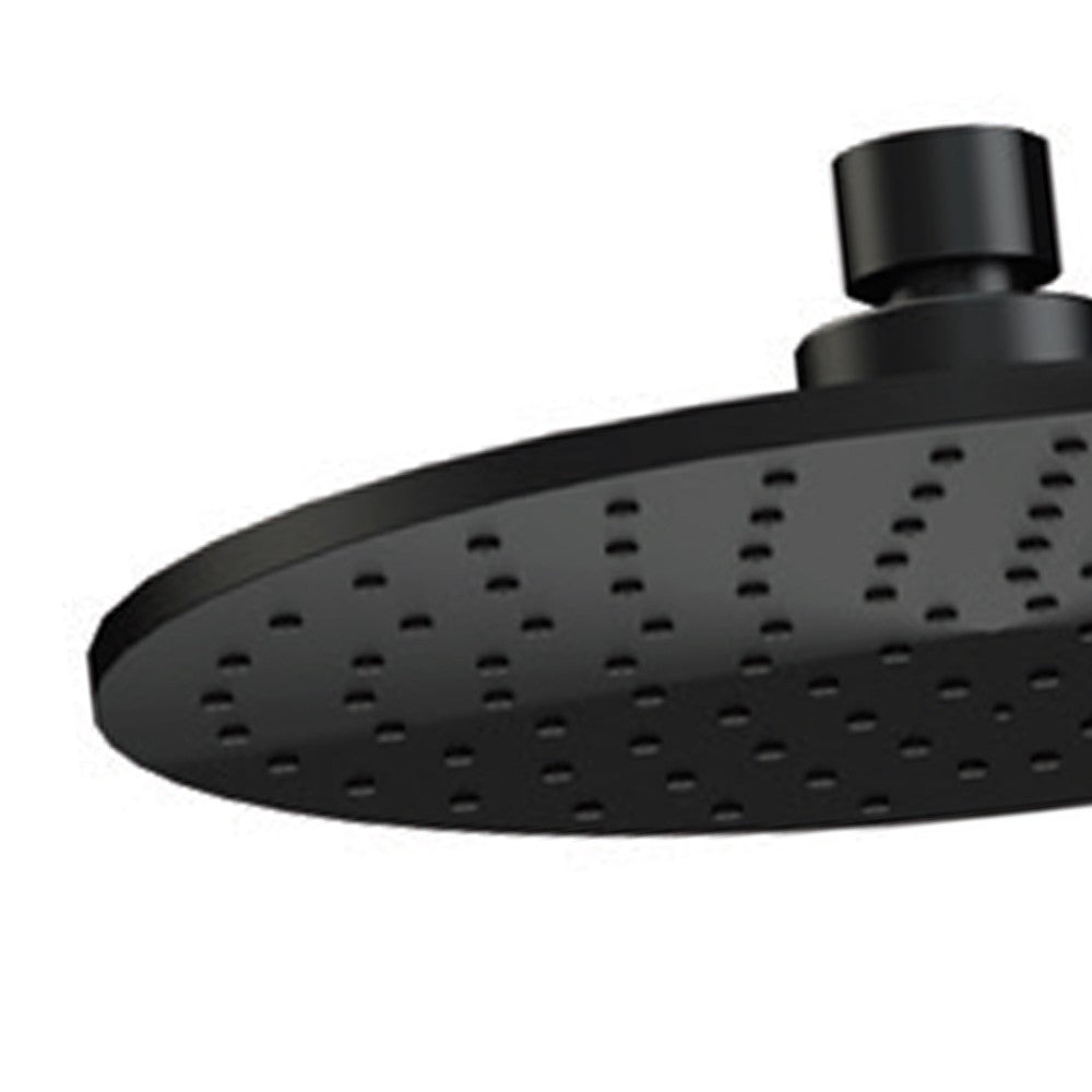 Soffione doccia minimale piatto in ottone nero opaco