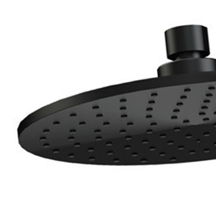 Soffione doccia minimale piatto in ottone nero opaco