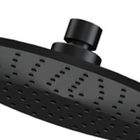 Soffione doccia minimale piatto in ottone nero opaco