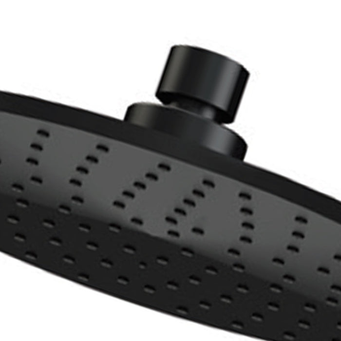 Soffione doccia minimale piatto in ottone nero opaco