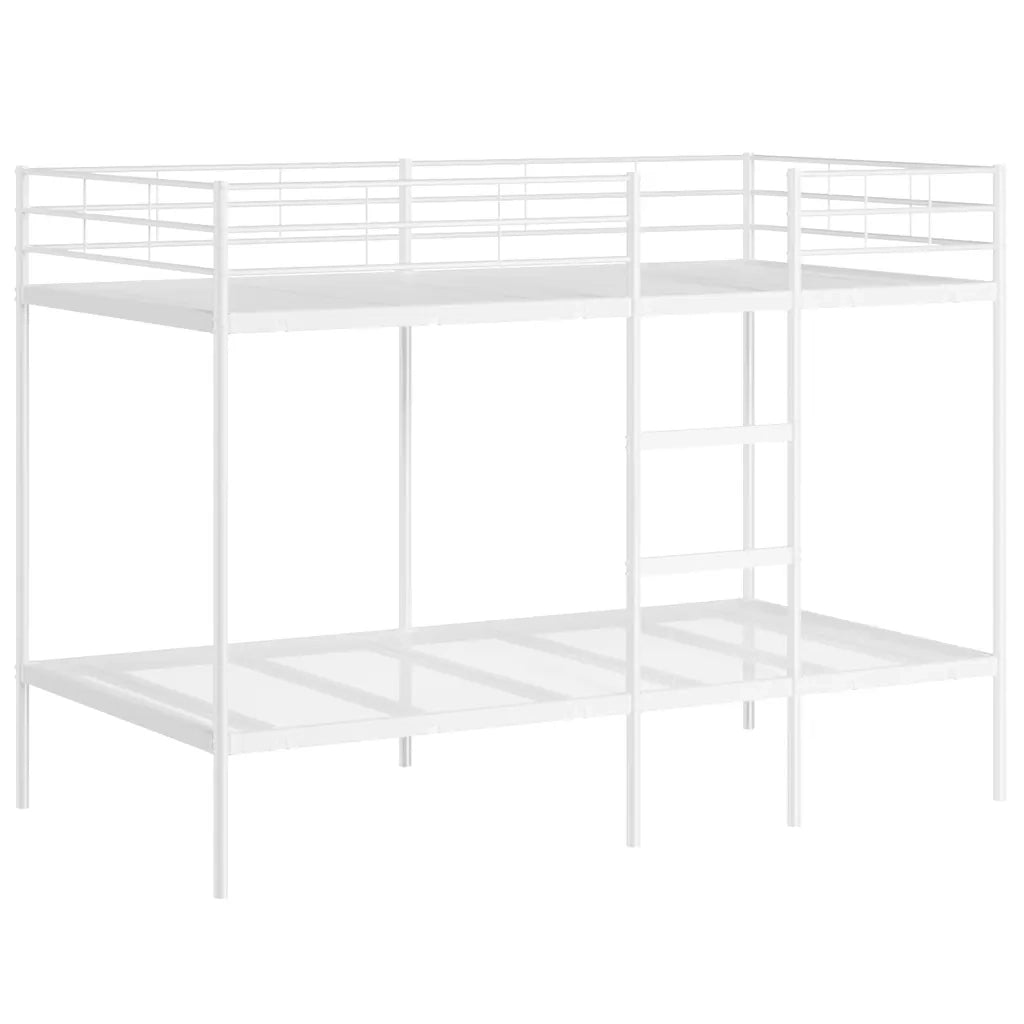 Letto a Castello senza Materasso Bianco 100x200 cm in Acciaio