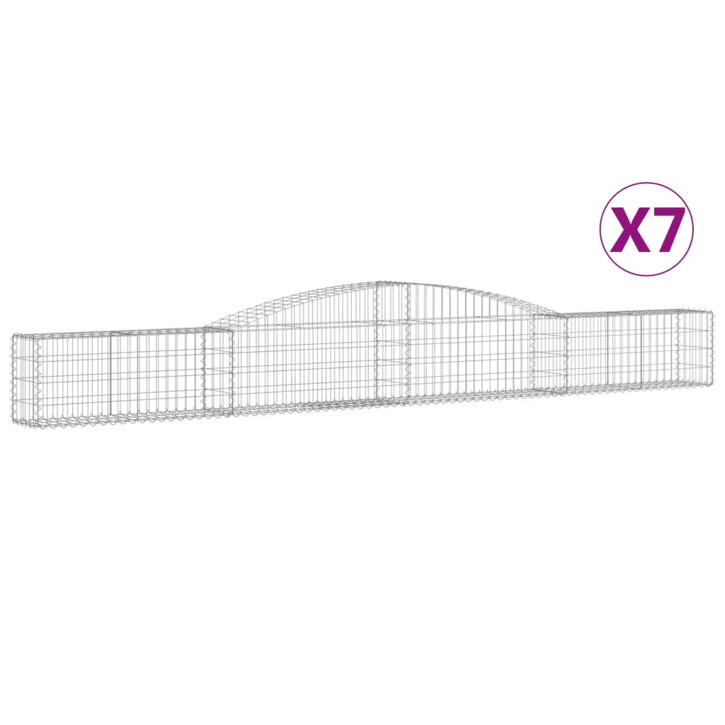 Cesti Gabbioni ad Arco 7 pz 400x30x40/60 cm Ferro Zincatocod mxl 100157