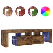 Mobile Porta TV con Luci LED-Credenza TV Rovere Fumo 60x38,5x48 cm