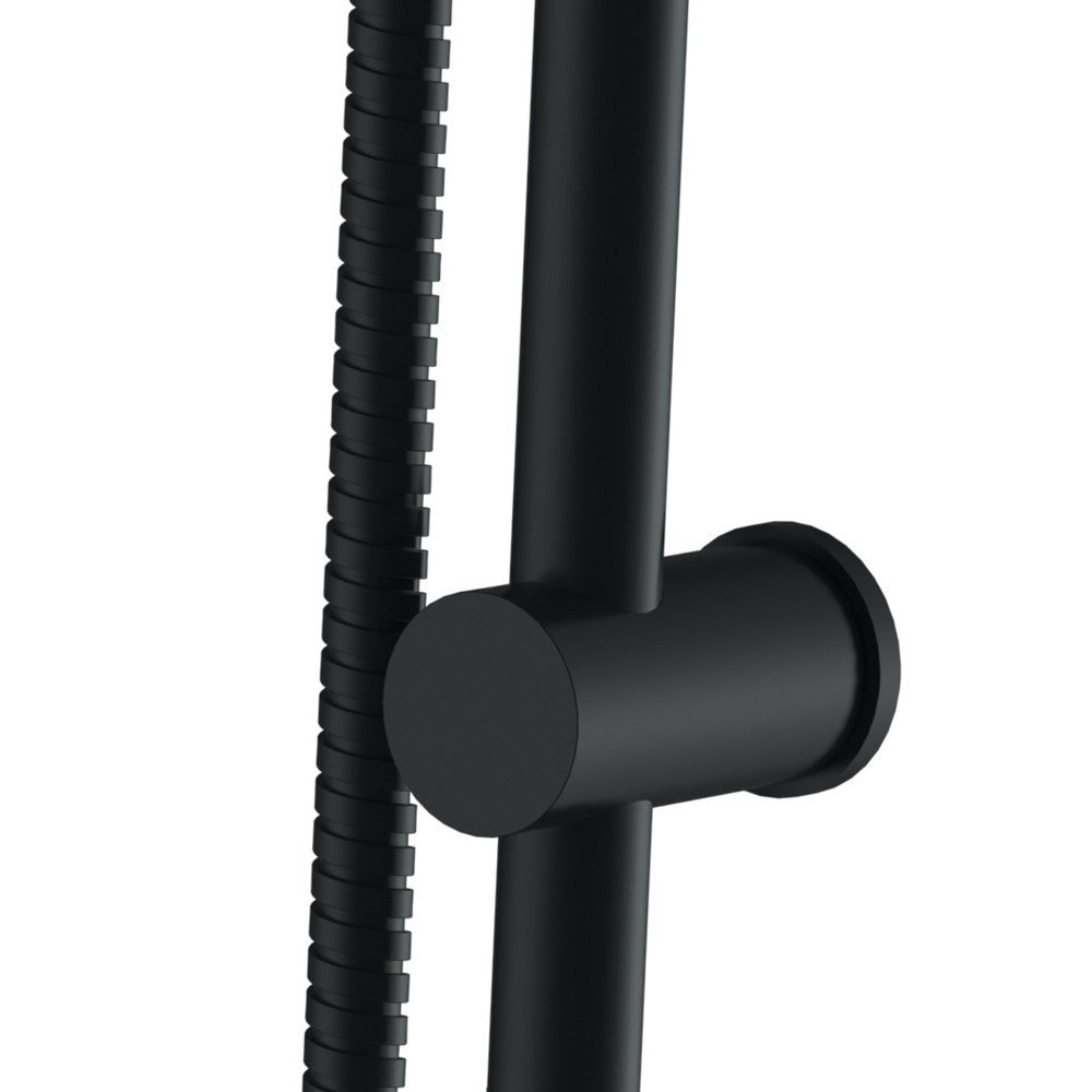 Saliscendi tondo minimal con doccetta nero opaco